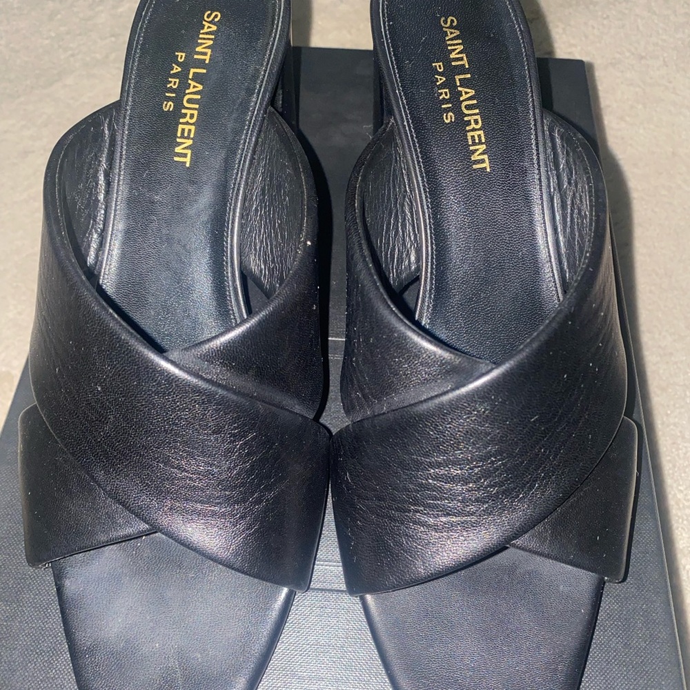 Saint Laurent LouLou 70 Mule Leather Sandal